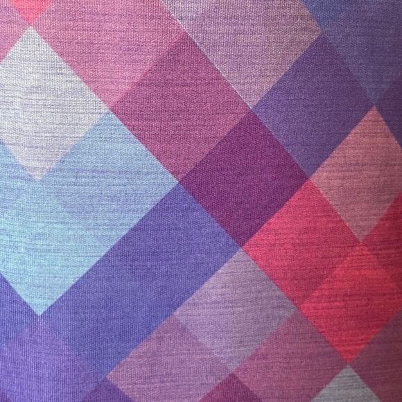 Vintage 70s Argyle Plaid Short Sleeve Blouse Medium Magenta, Bubblegum Pink - Picture 5 of 15